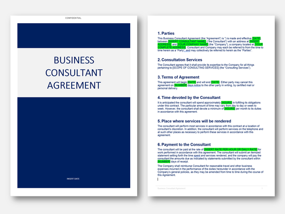Business Consultant Agreement Template