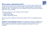 When to place a replenishment order